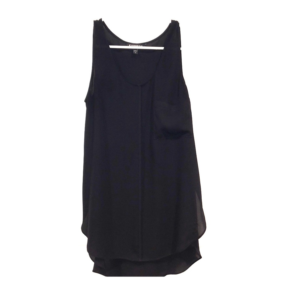 Black front pocket tank